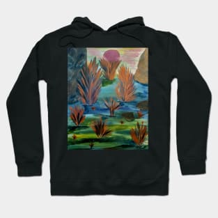 alien tree's and plants on strange planet Hoodie